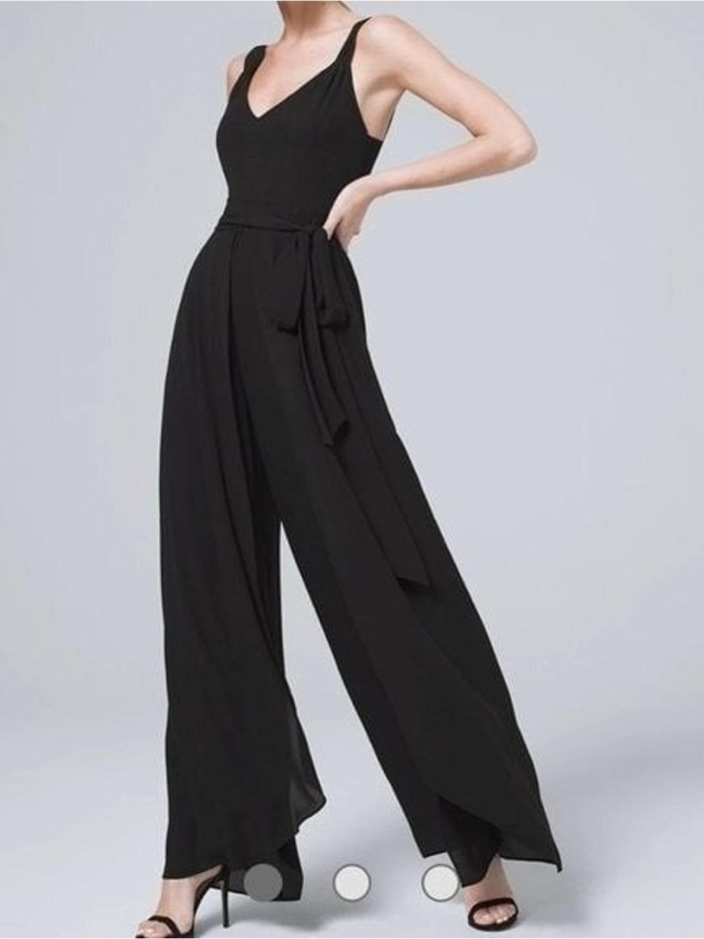 White House Black Market Black Sleeveless Wide Leg Jumpsuit Size 6 NWT